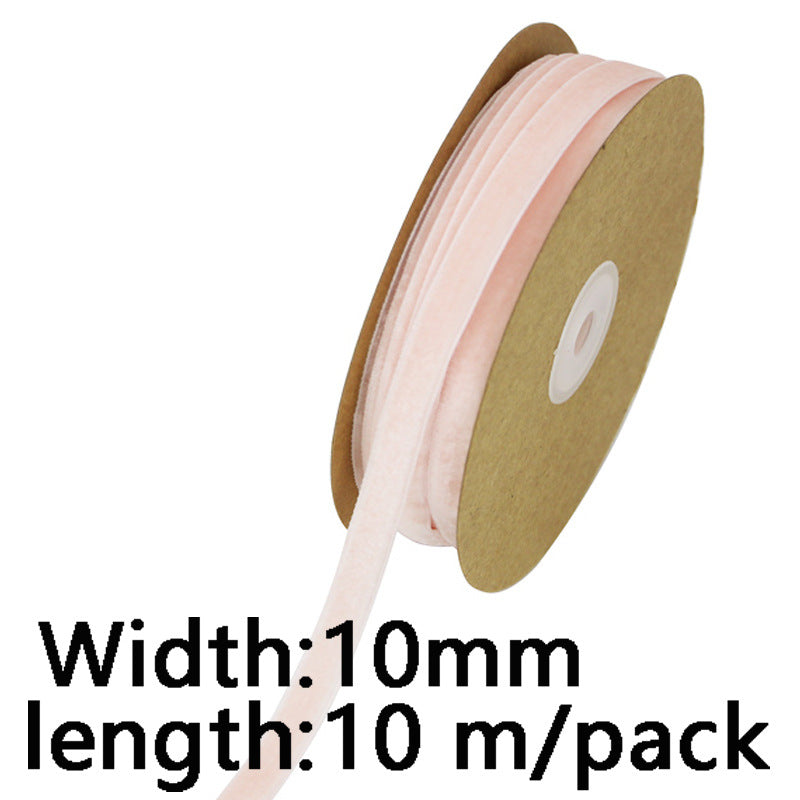 1cm Flocking Ribbon Velvet Band Single-sided Holiday Decoration