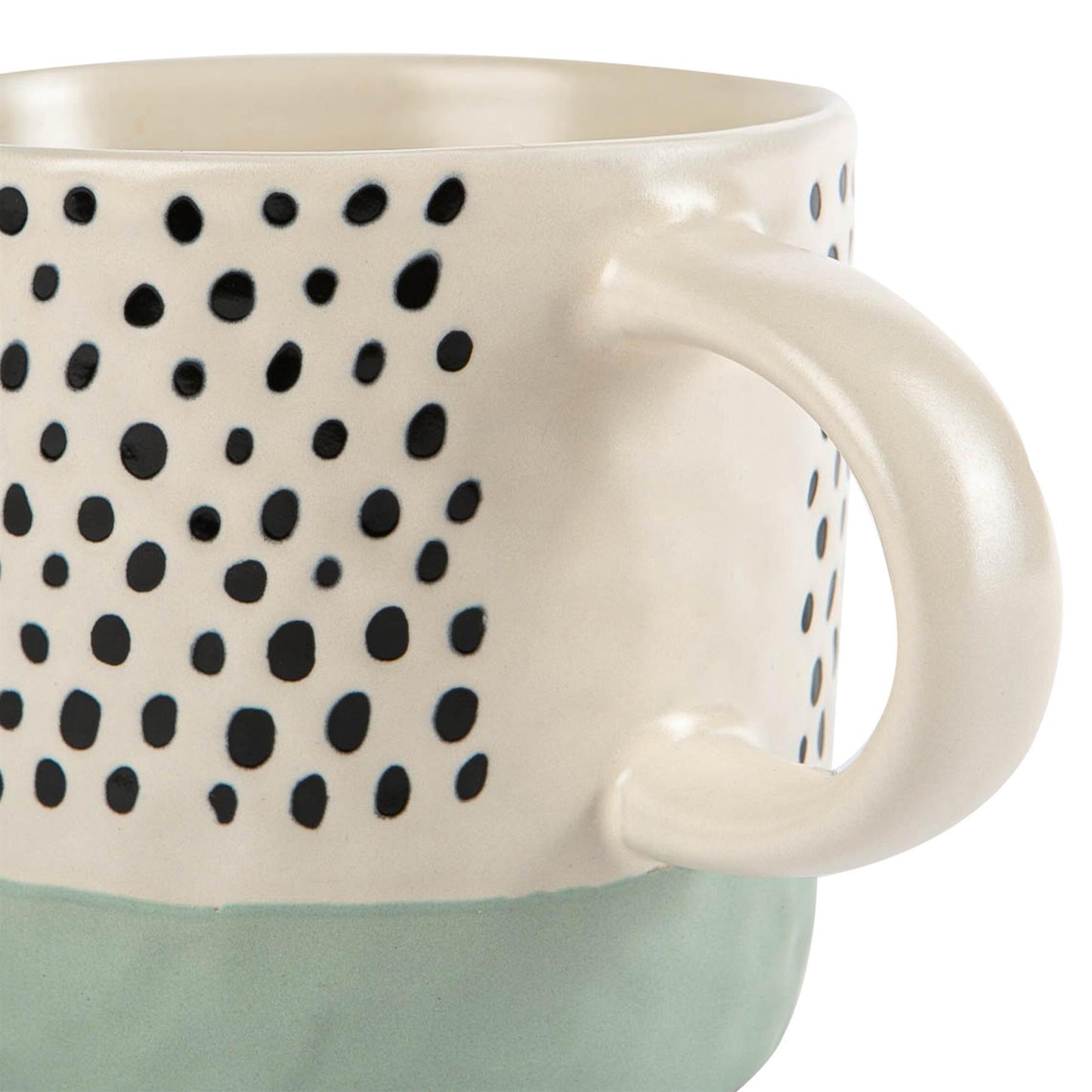 385ml Blue Colour Block Spot Portuguese Stoneware Coffee Mug