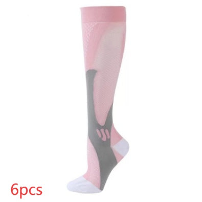 Compression Long Tube Sports Socks | Anti-Fatigue Elastic Athletic Socks for Running, Cycling & Gym | Men & Women | S–7XL