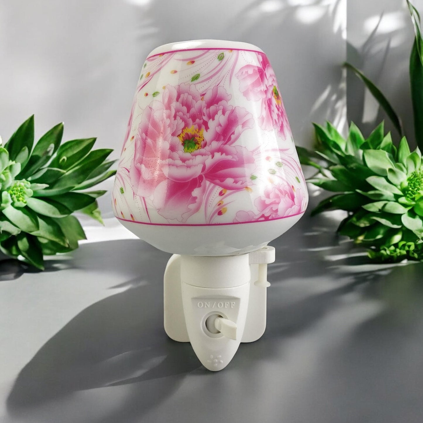 8 INCH FLORAL LED NIGHTLIGHT PINK BLOOMS