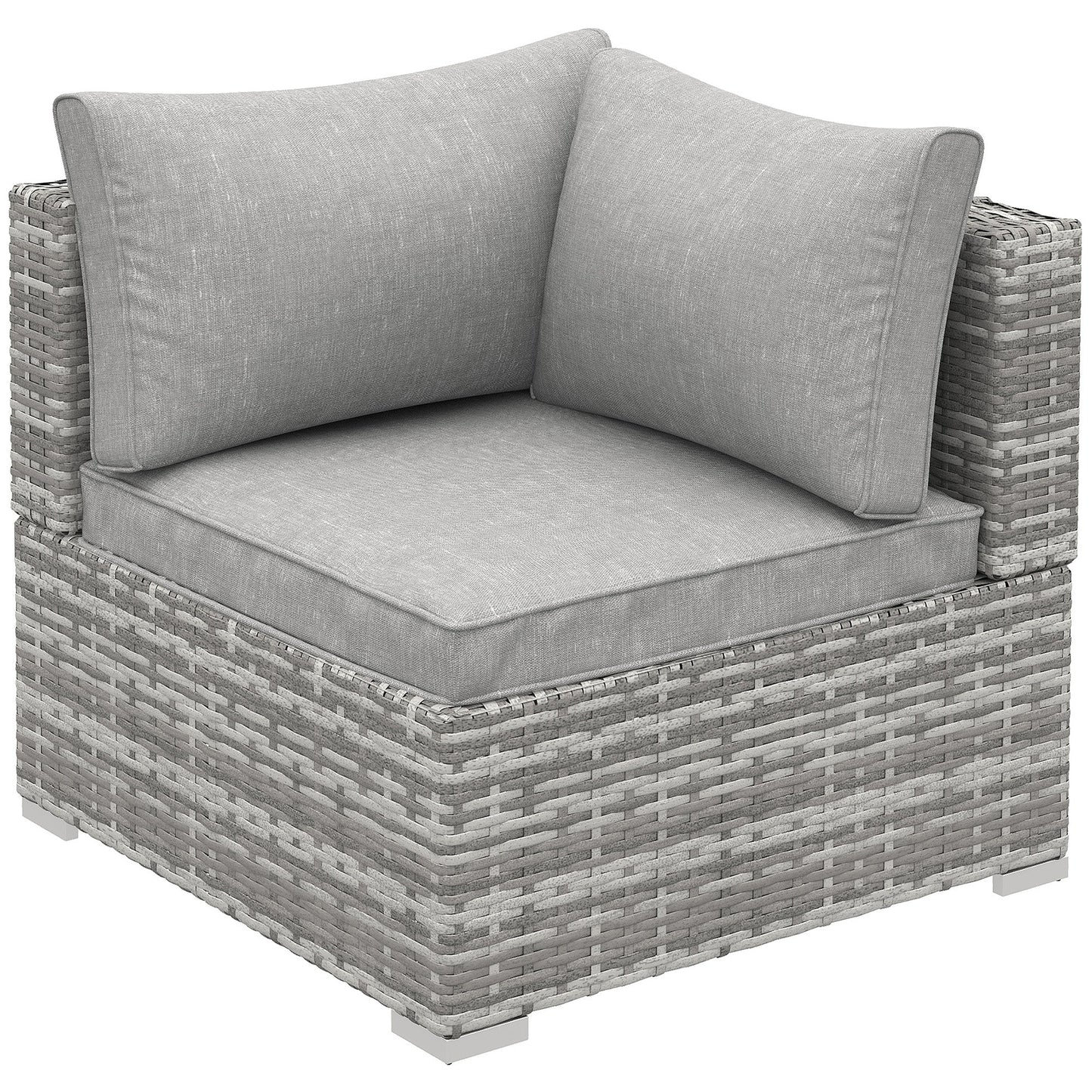 PE Rattan Wicker Corner Sofa Garden Furniture Single Sofa Chair w/ Cushions