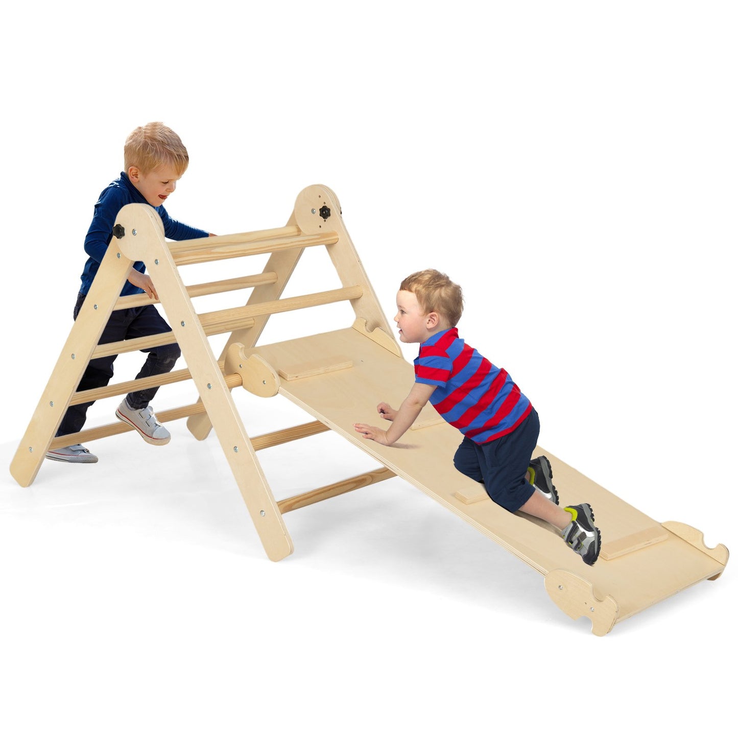 3-in-1 Triangular Climbing Toys Foldable Triangle Set for Toddlers-Colourful
