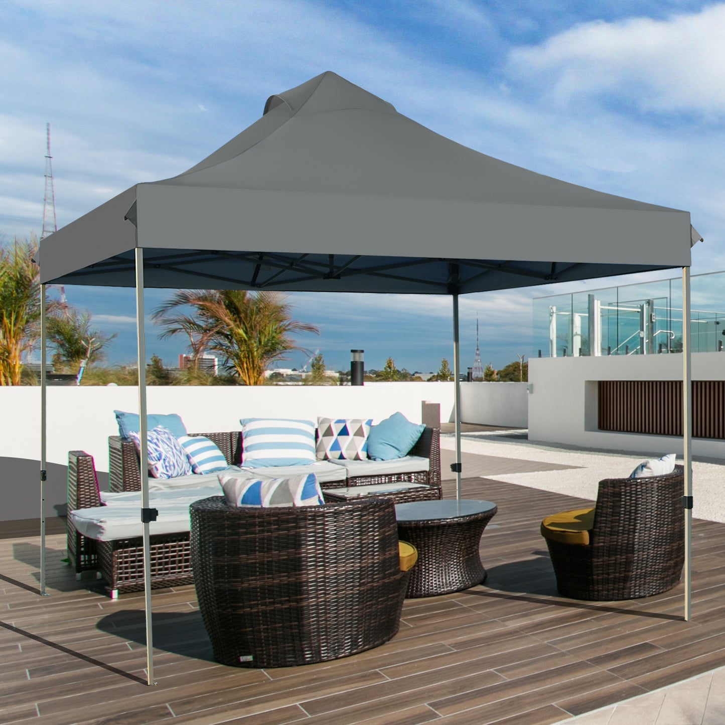 3m x 3m Pop Up Canopy Tent Commercial Instant Shelter-Blue
