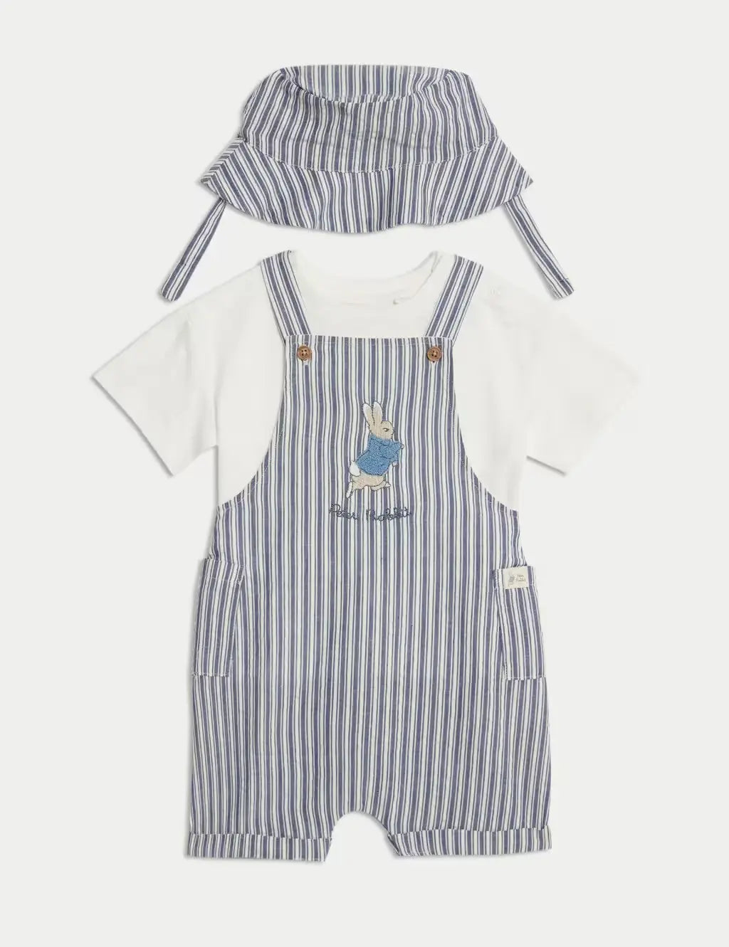 3pc Pure Cotton Peter Rabbit™ Striped Outfit (0-3 Yrs)