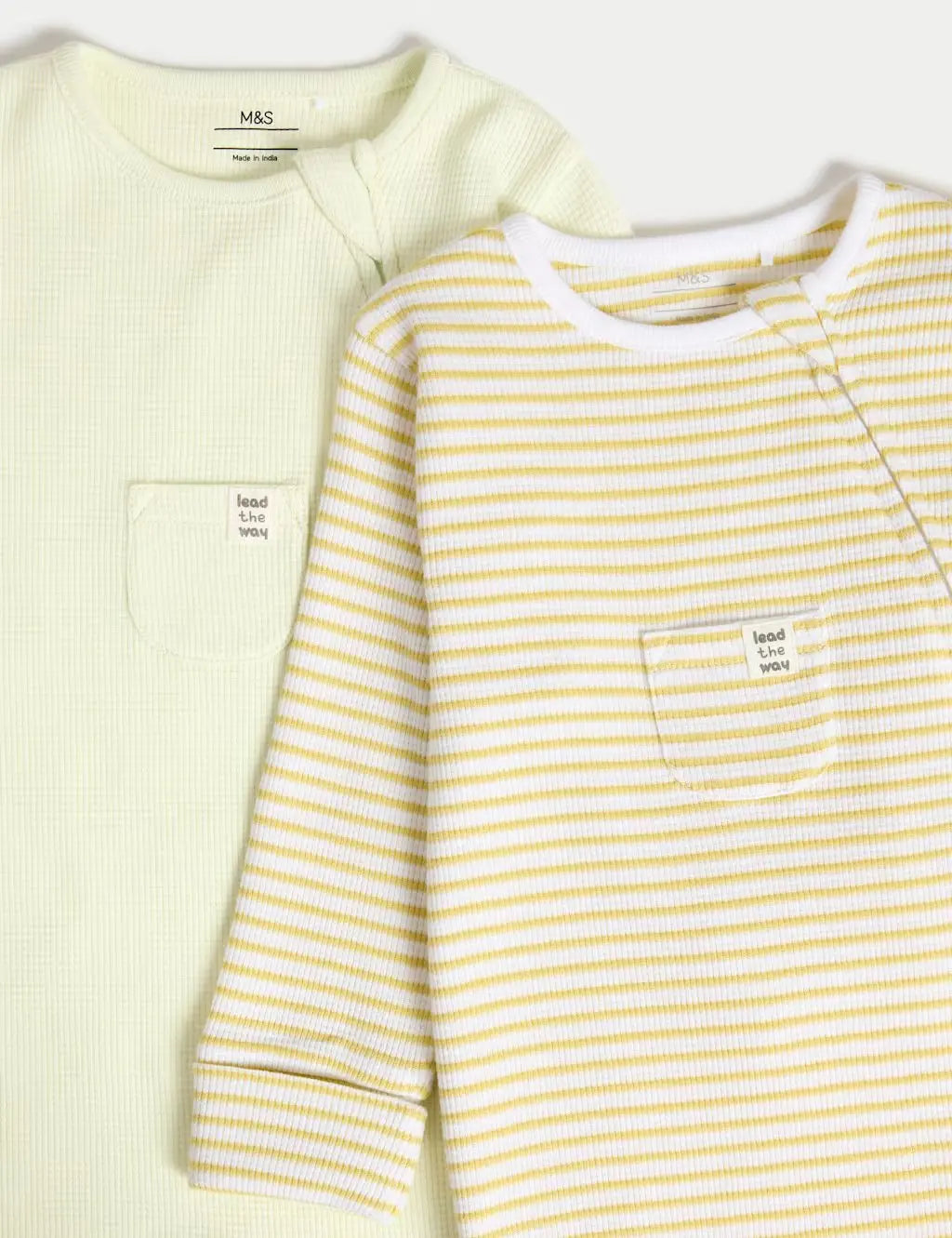 3pk Pure Cotton Waffle Zip Sleepsuits (6½lbs-3 Yrs)