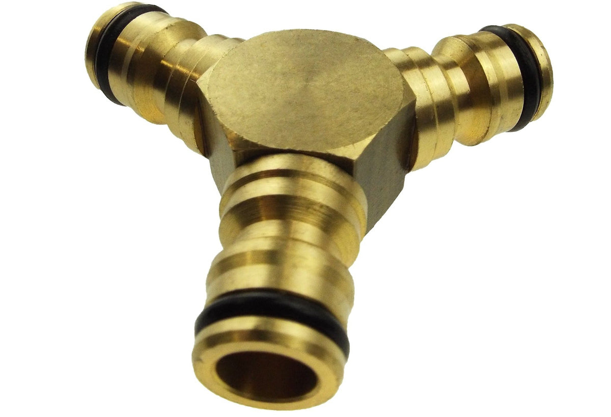 3 Way Male Snap-On Connector Brass