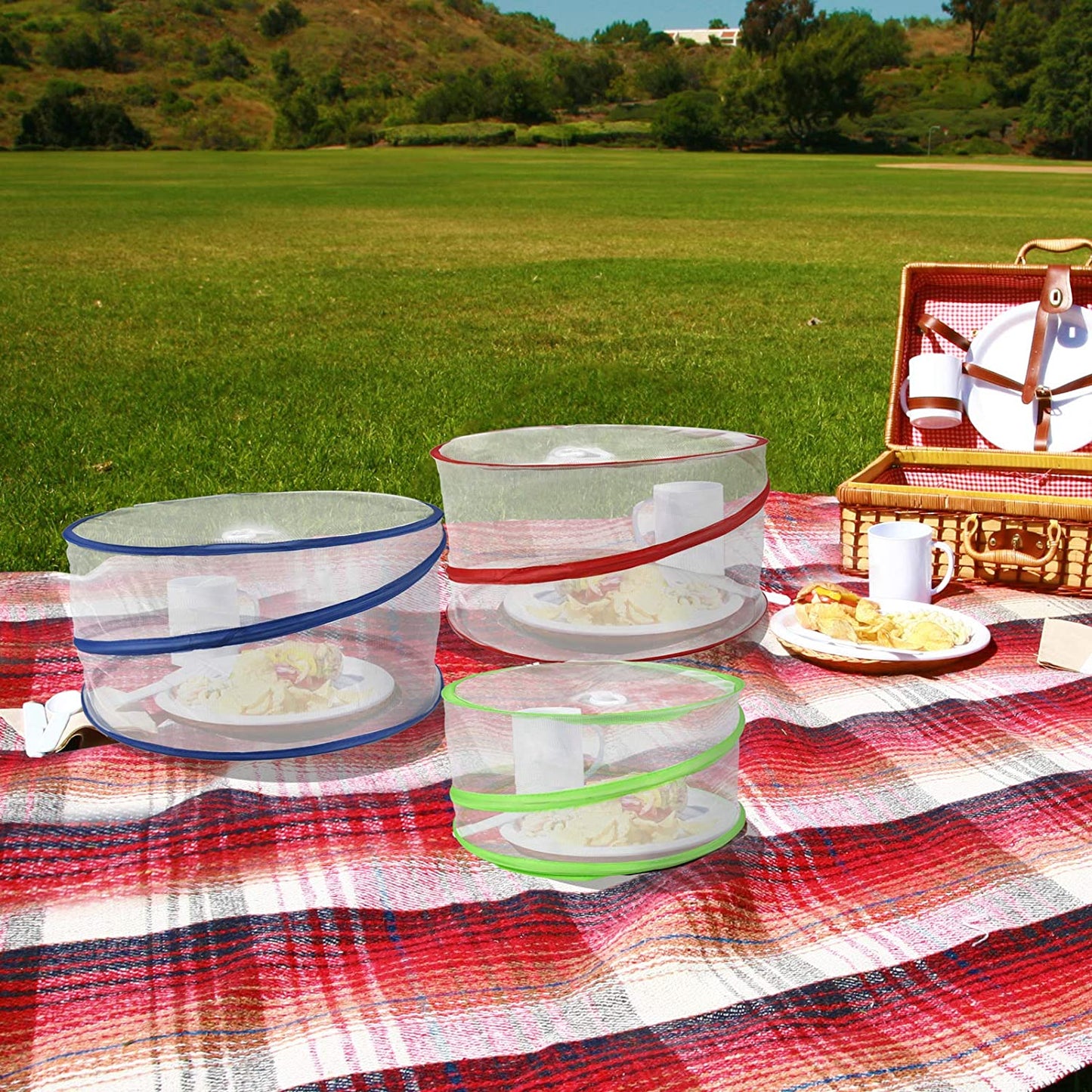 3x Collapsible Pop Up Food Covers