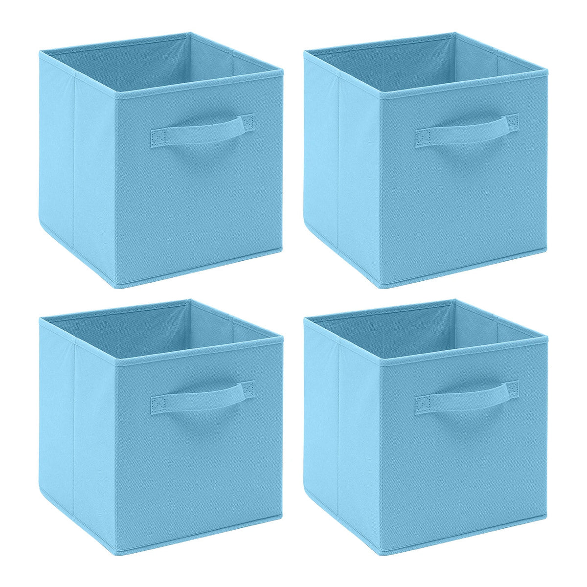 Pack of 4 Foldable Fabric Storage Organisers Cubes Boxes Wardrobe Home Organiser