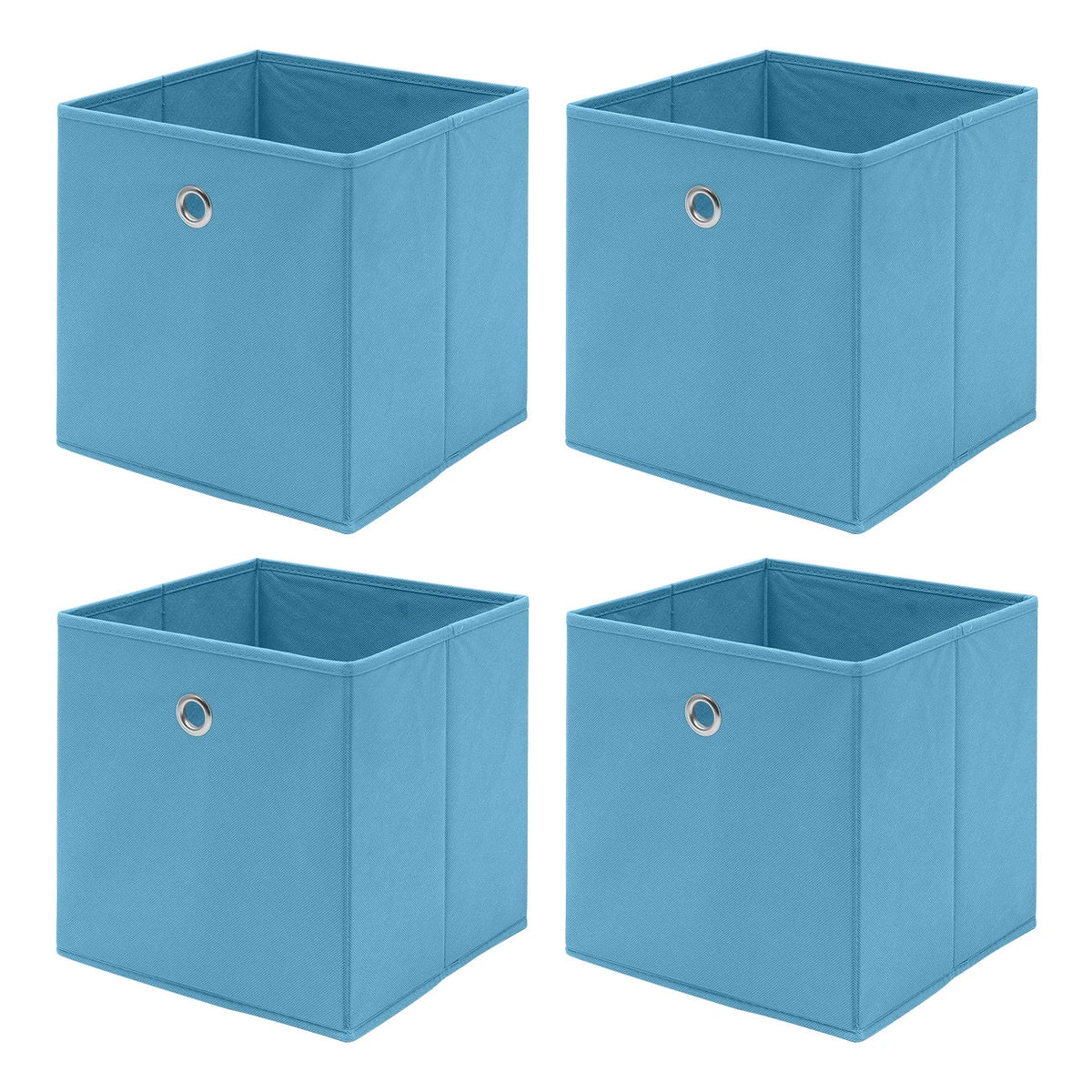 Pack of 4 Foldable Fabric Storage Organisers Cubes Boxes Wardrobe Home Organiser