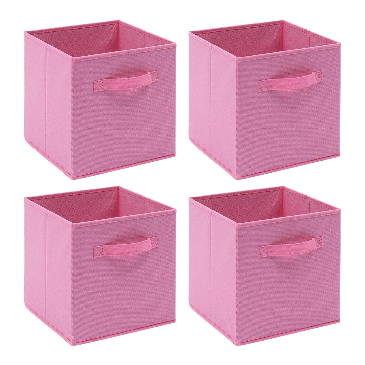 Pack of 4 Foldable Fabric Storage Organisers Cubes Boxes Wardrobe Home Organiser