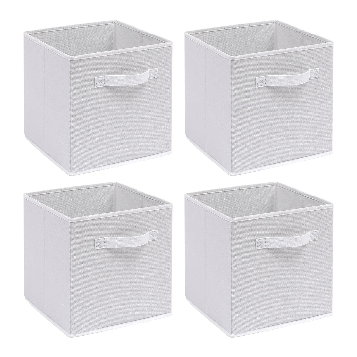 Pack of 4 Foldable Fabric Storage Organisers Cubes Boxes Wardrobe Home Organiser