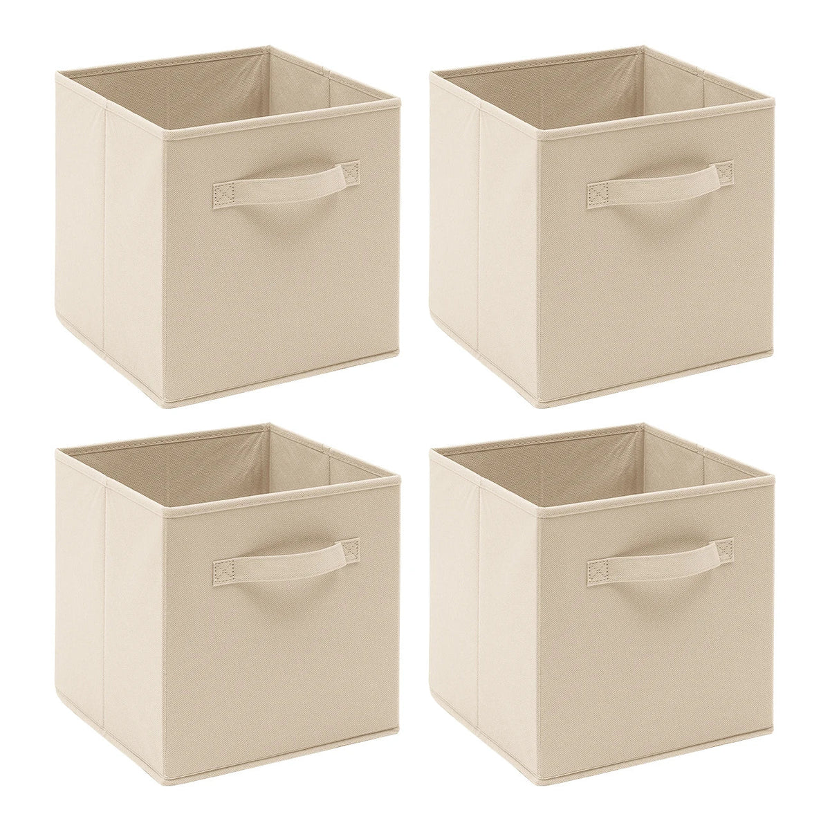 Pack of 4 Foldable Fabric Storage Organisers Cubes Boxes Wardrobe Home Organiser