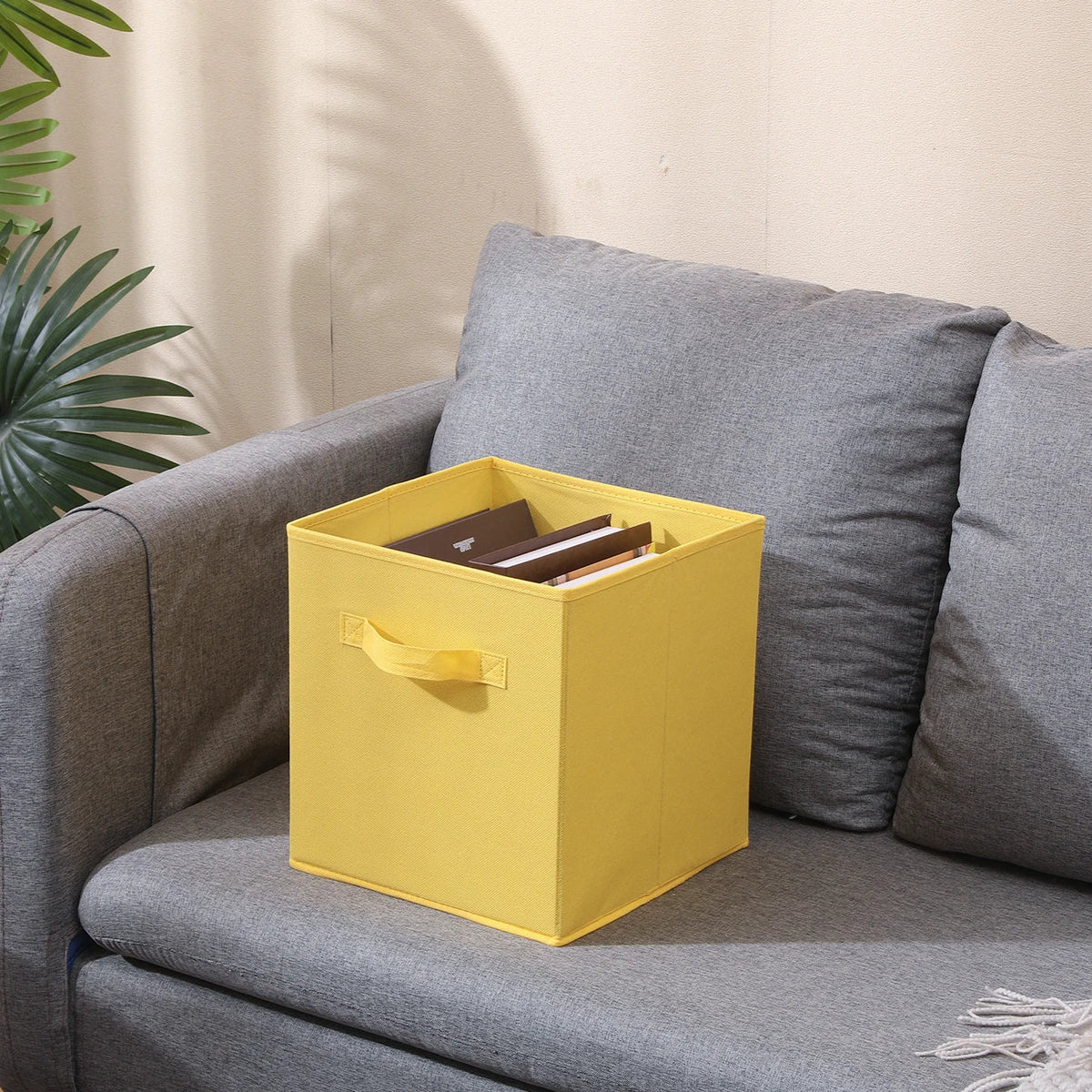Pack of 4 Foldable Fabric Storage Organisers Cubes Boxes Wardrobe Home Organiser
