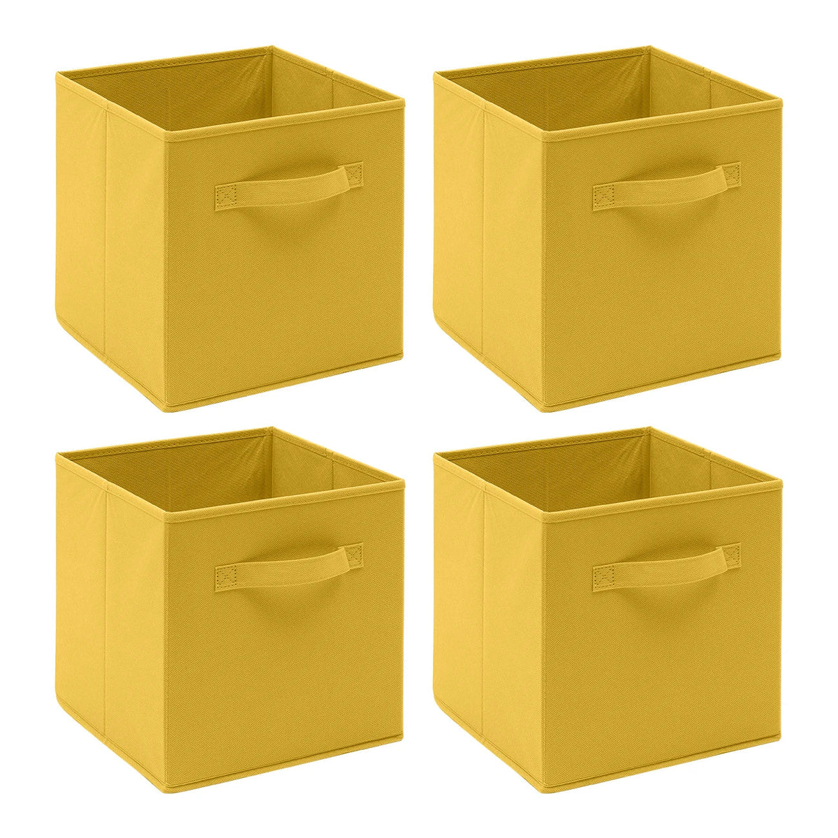 Pack of 4 Foldable Fabric Storage Organisers Cubes Boxes Wardrobe Home Organiser