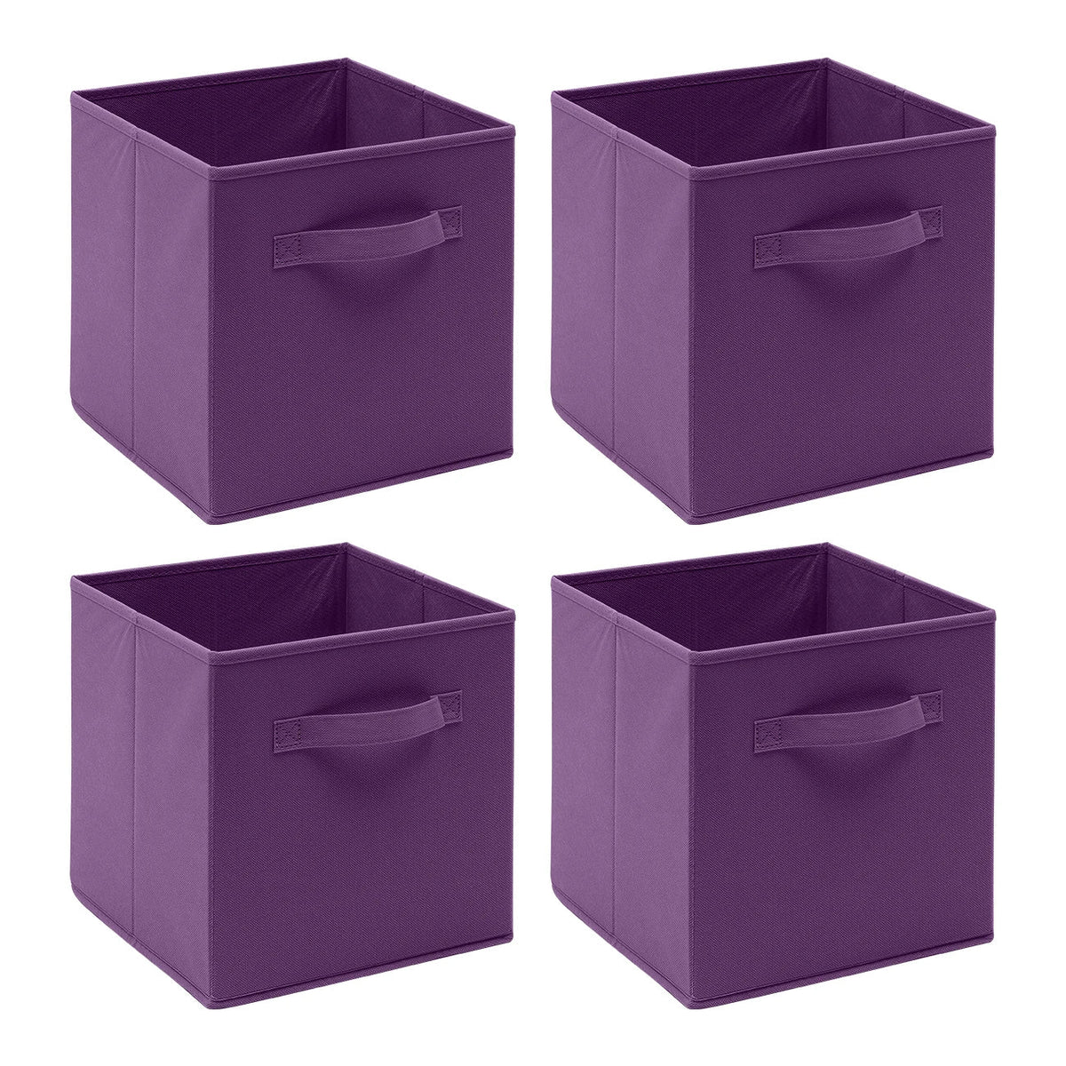 Pack of 4 Foldable Fabric Storage Organisers Cubes Boxes Wardrobe Home Organiser