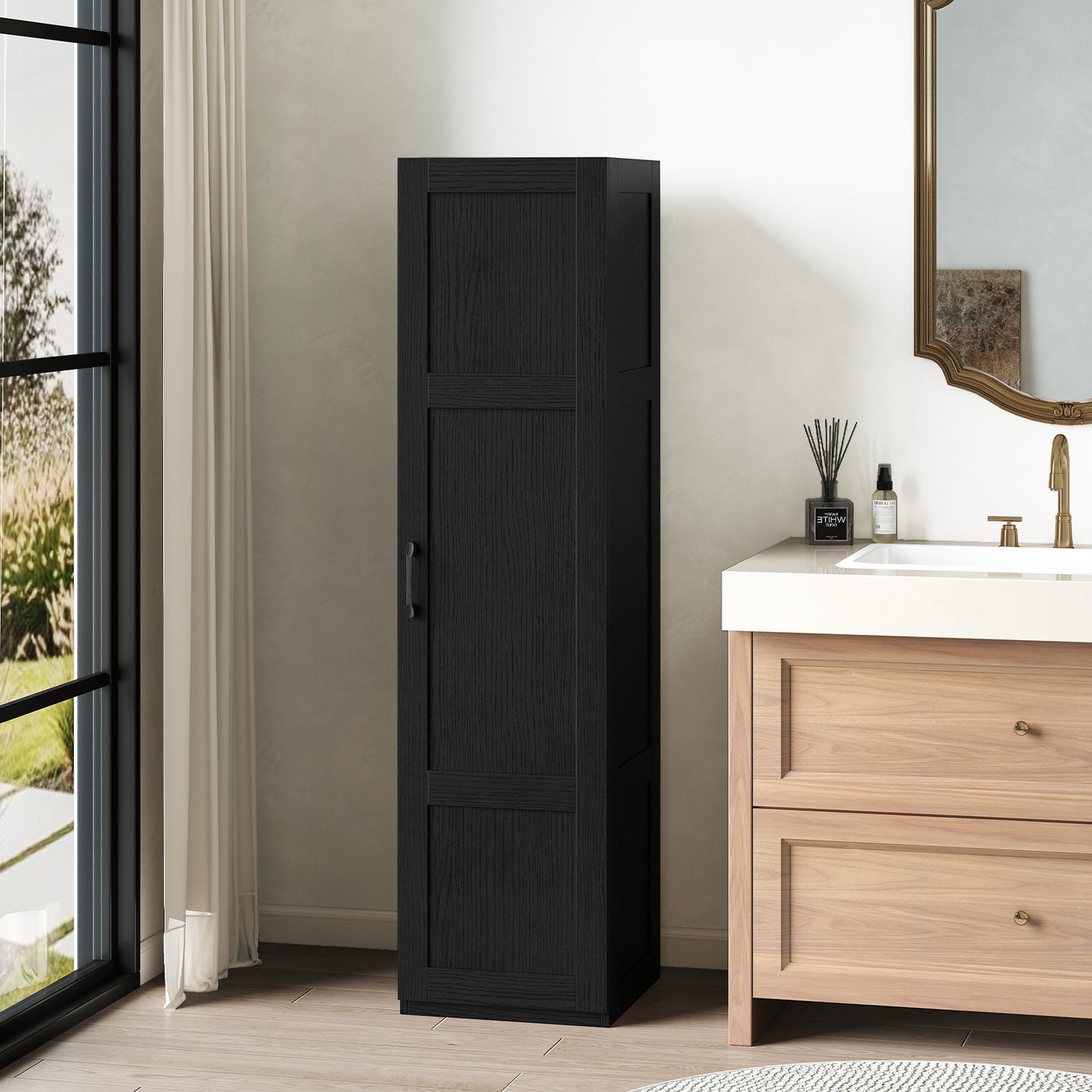 150 cm Tall 4-Tier Freestanding Storage Floor Cabinet-White