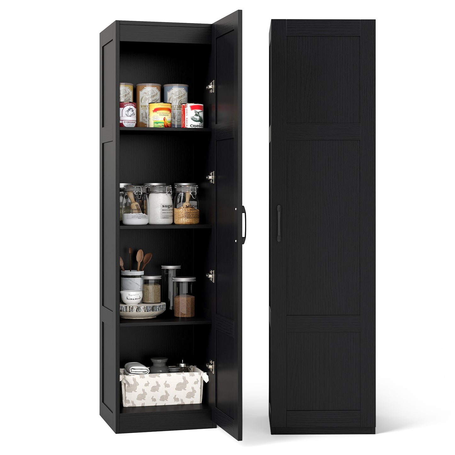 150 cm Tall 4-Tier Freestanding Storage Floor Cabinet-White