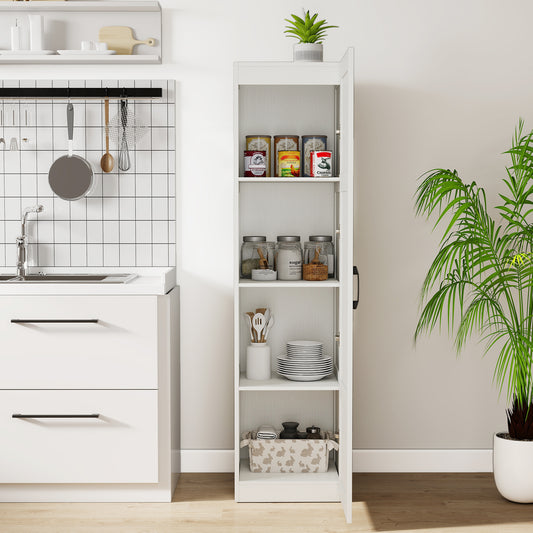 150 cm Tall 4-Tier Freestanding Storage Floor Cabinet-White