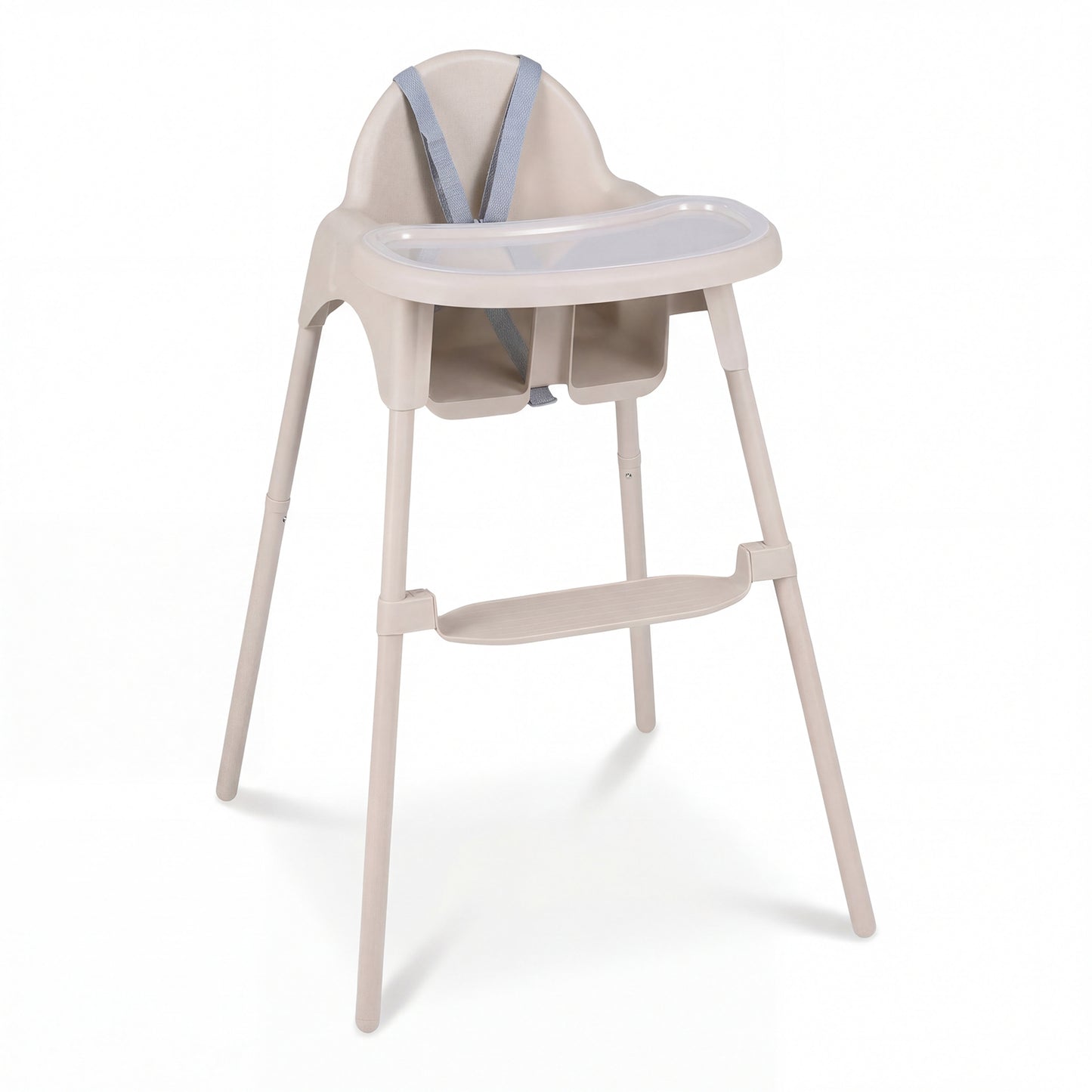 4-in-1 Convertible Baby High Chair with 2 Heights Removable Double Tray-Blue