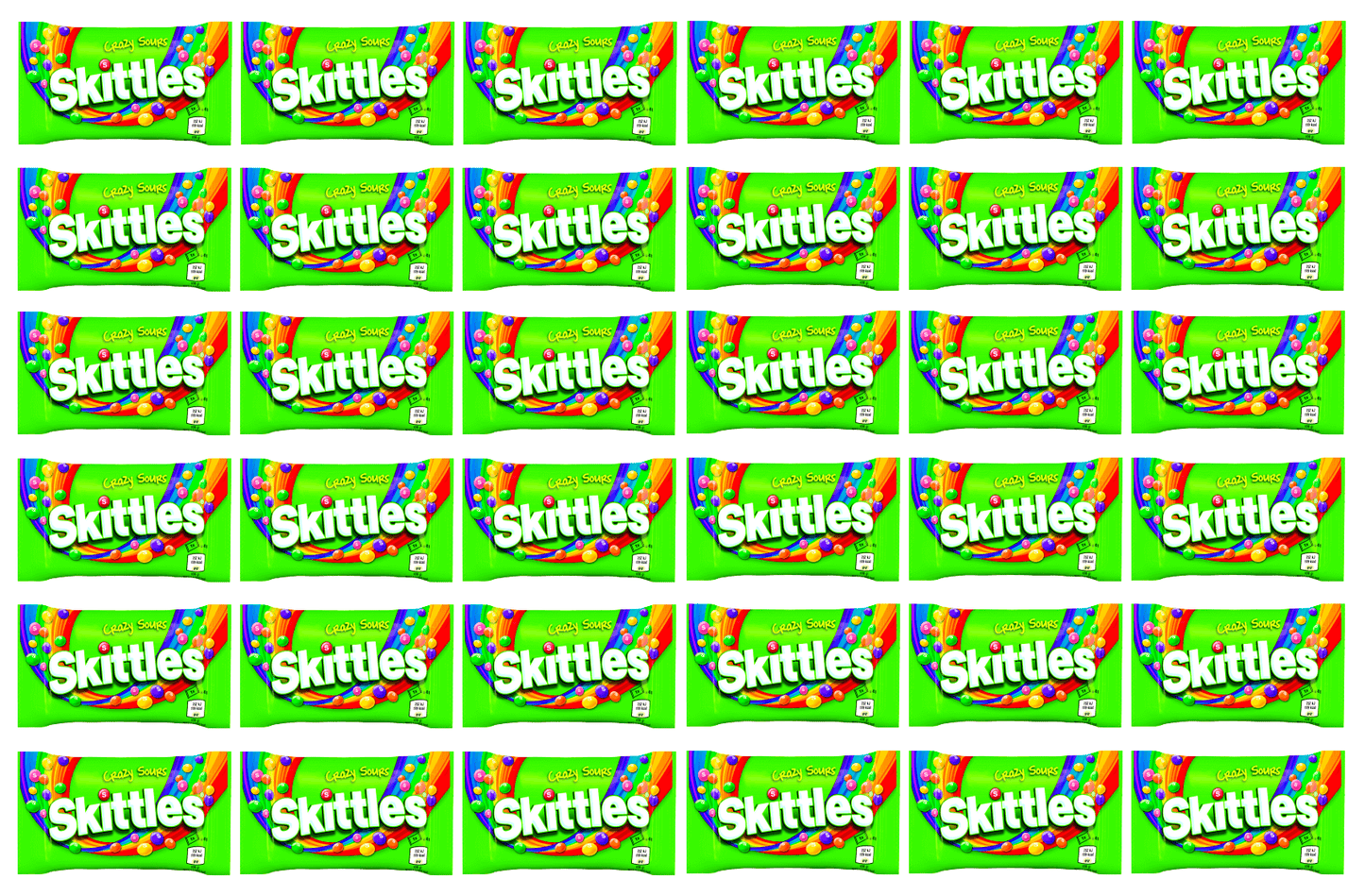 36 x Skittles Crazy Sours Bag 45Gm