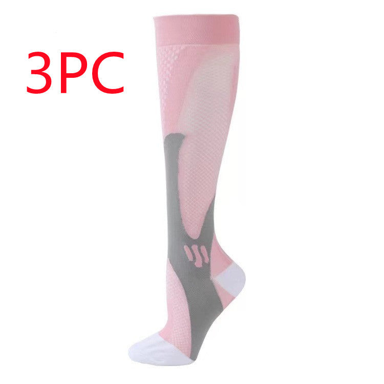Compression Long Tube Sports Socks | Anti-Fatigue Elastic Athletic Socks for Running, Cycling & Gym | Men & Women | S–7XL