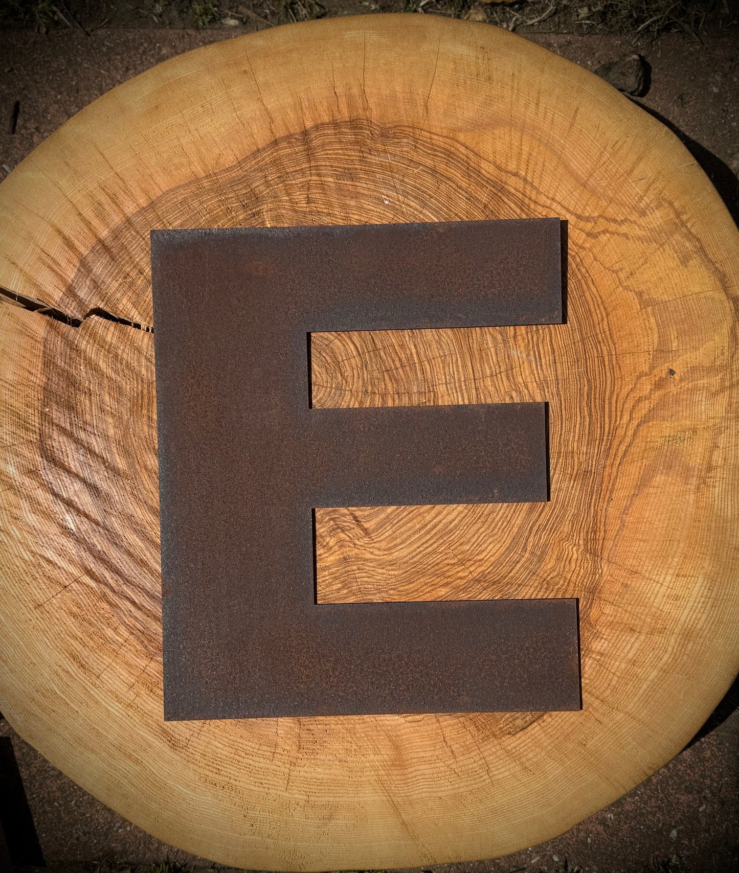 5” Rusty Metal Alphabet Letters A–Z | Fat Font Steel Lettering
