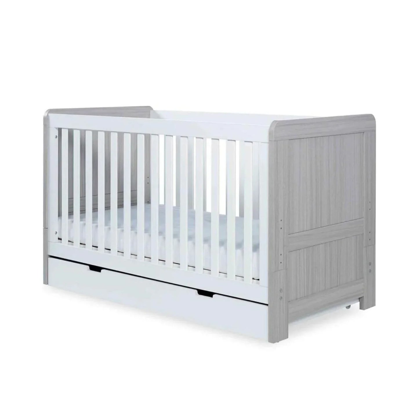Ickle Bubba Pembrey Furniture Set Under Drawer Ash Grey & White 3 pcs - Fibre Mattress