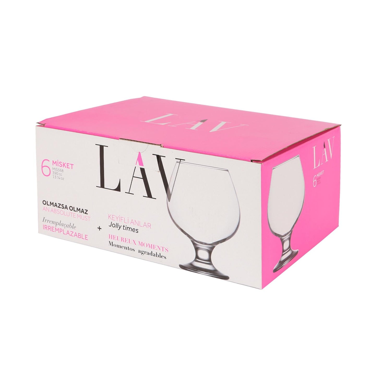 390ml Misket Brandy Snifter Glasses - Pack of Six
