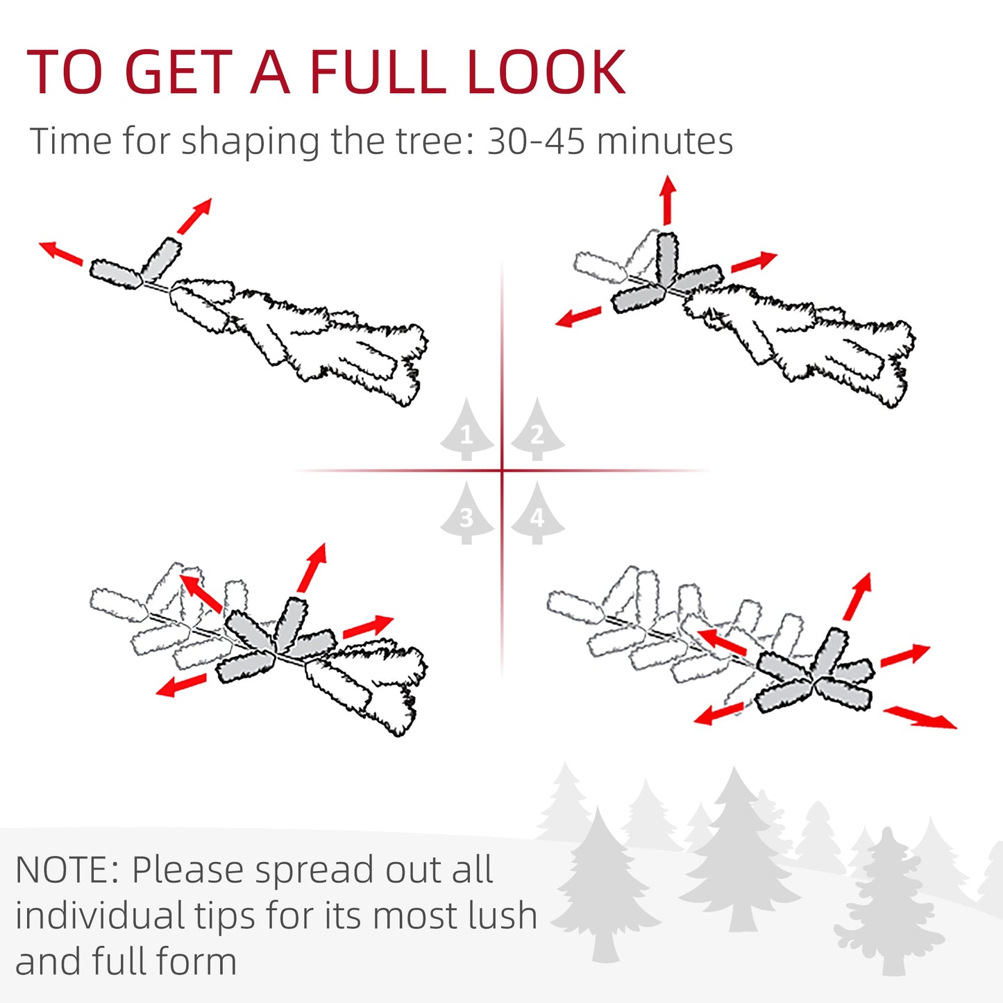 HOMCOM 6' Artificial Christmas Tree with Flocked Tips, LED Lights, Decoration