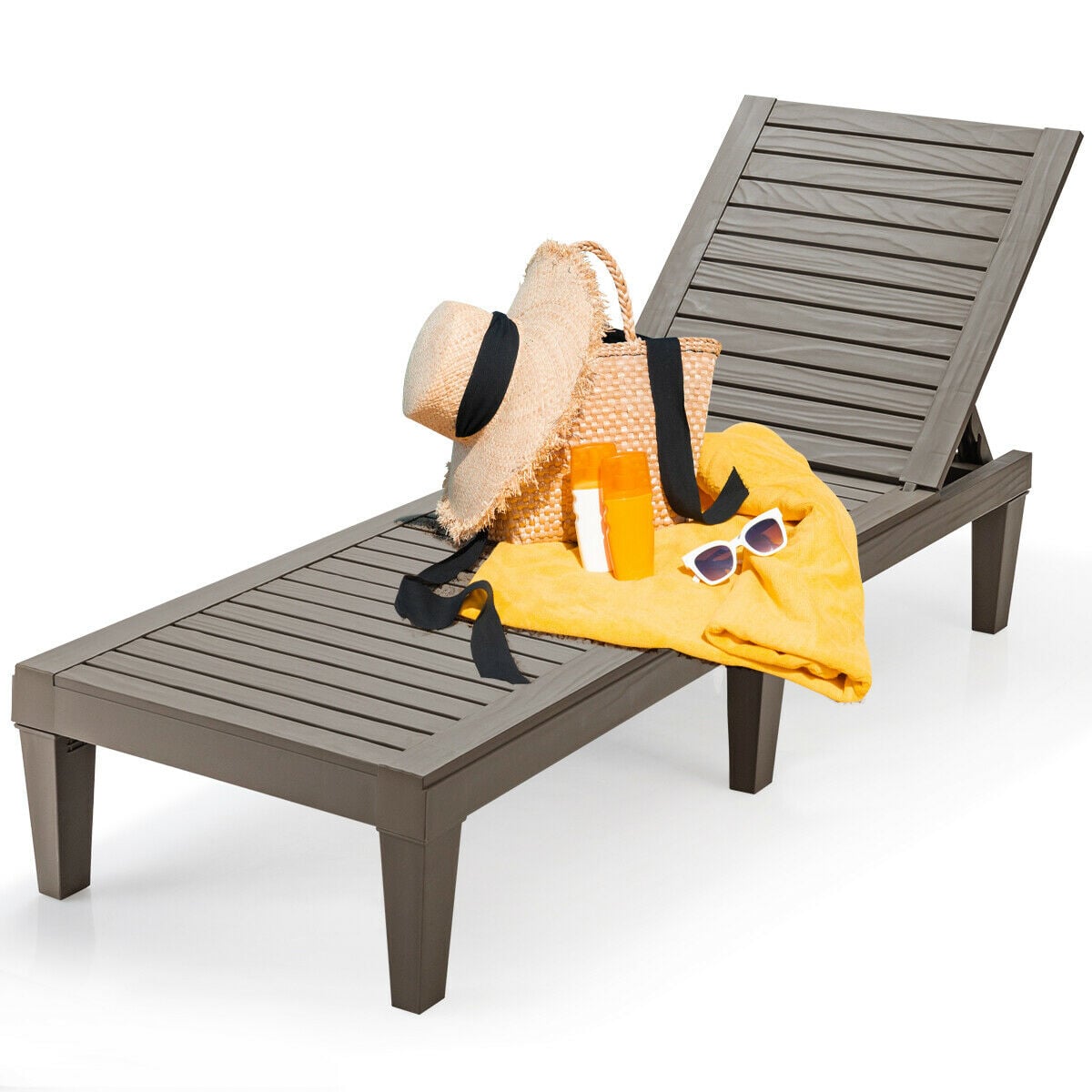 Adjustable Recliner Lounger Beach-Black