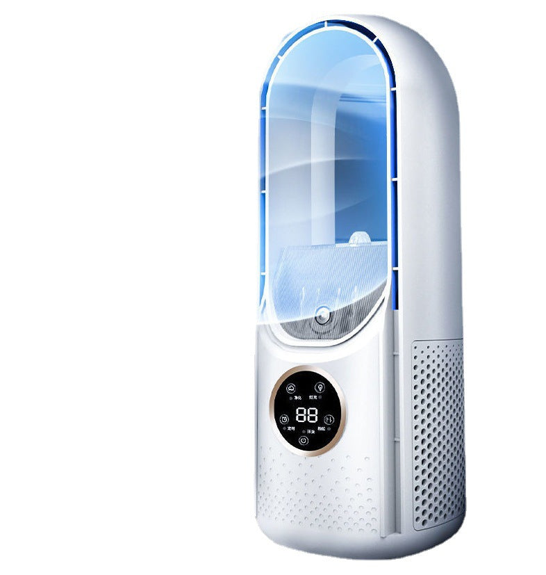 Portable USB Air Cooler Leafless Electric Fan Silent Timer Air Conditioner Cooling Fan Humidifier Conditioning Fan