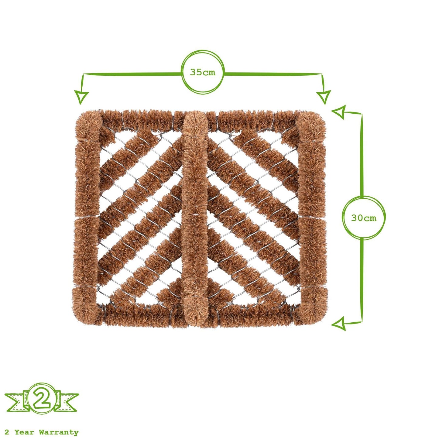 35cm x 30cm Natural Coir Scraper Door Mat