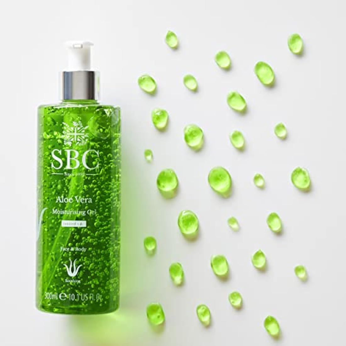 SBC Skincare Aloe Vera Moisturising Gel - 1000ml | Lightweight Aloe Vera Cooling Gel for Face and Body | Aloe Vera Moisturiser for Dry, Damaged and Sunburn Skin | Aloe Vera Aftersun Gel