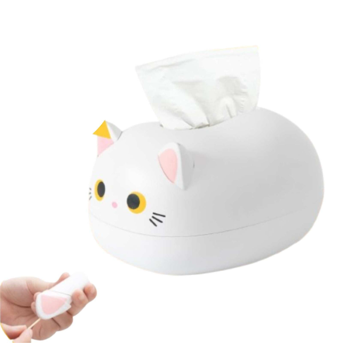 Cute Cat Tissue Box Cover, Cartoon Tissue Box Desktop Napkin Dispenser Box Cover Paper Holder Multifunction Facial Napkin Dispenser Holder for Kitchen