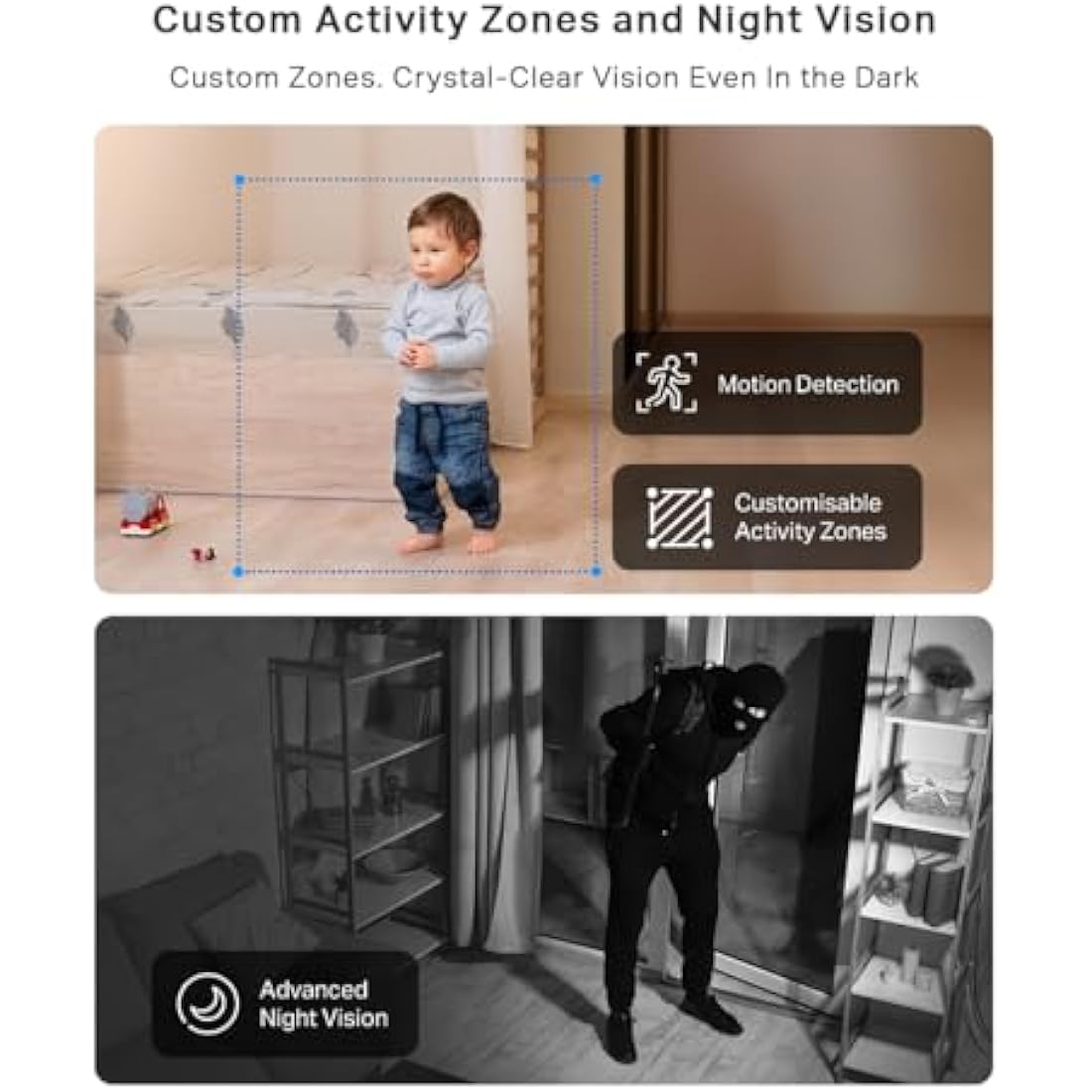 Tapo C210 2K 3MP Pan/Tilt Indoor Camera House Security Camera, WiFi Camera, No Monthly Fee, AI Detection, Dog Puppy Camera, Baby Camera Monitor, 360° View, Night Vision, Works with Alexa & Google