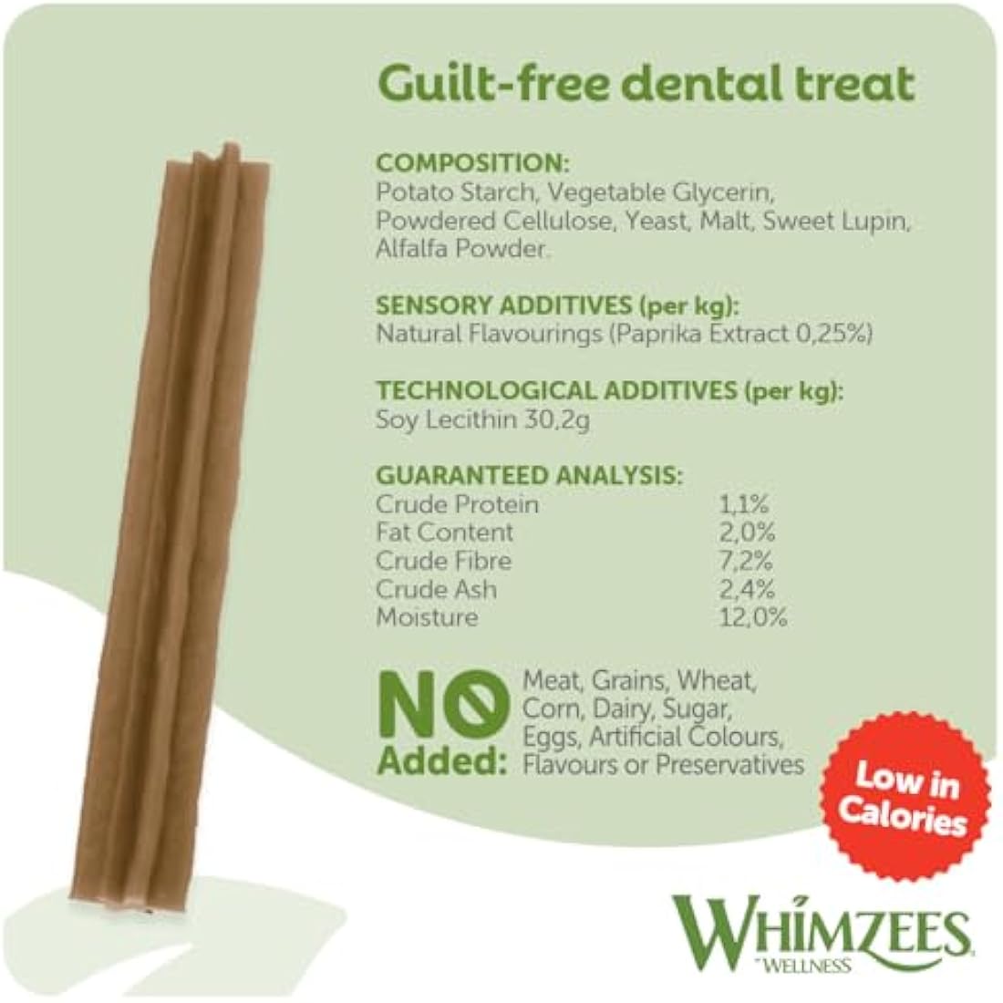 WHIMZEES By Wellness Stix, Dog Dental Sticks, 14 Pieces, Size M, Dog Chews for Medium Breeds, Natural, Grain-Free, Rawhide-Free, Vegetarian, No Added Sugar