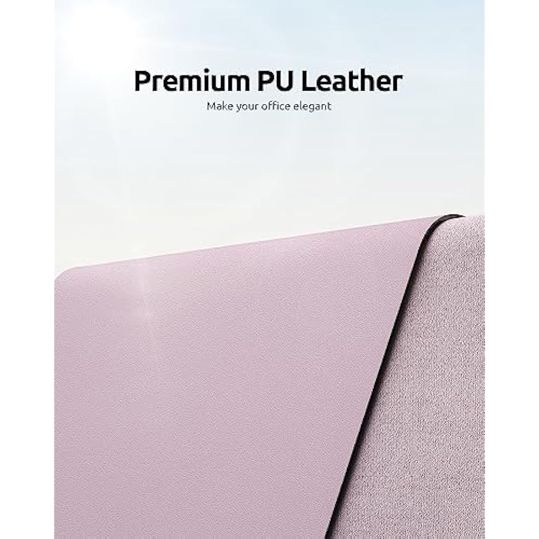 YSAGi Leather Desk Mat, Large Mouse Mat, Non-Slip Desk Pad, Waterproof PU Leather Table Protector Writing Pad for Office and Home (80 x 40 cm, Grayish Lavendar)