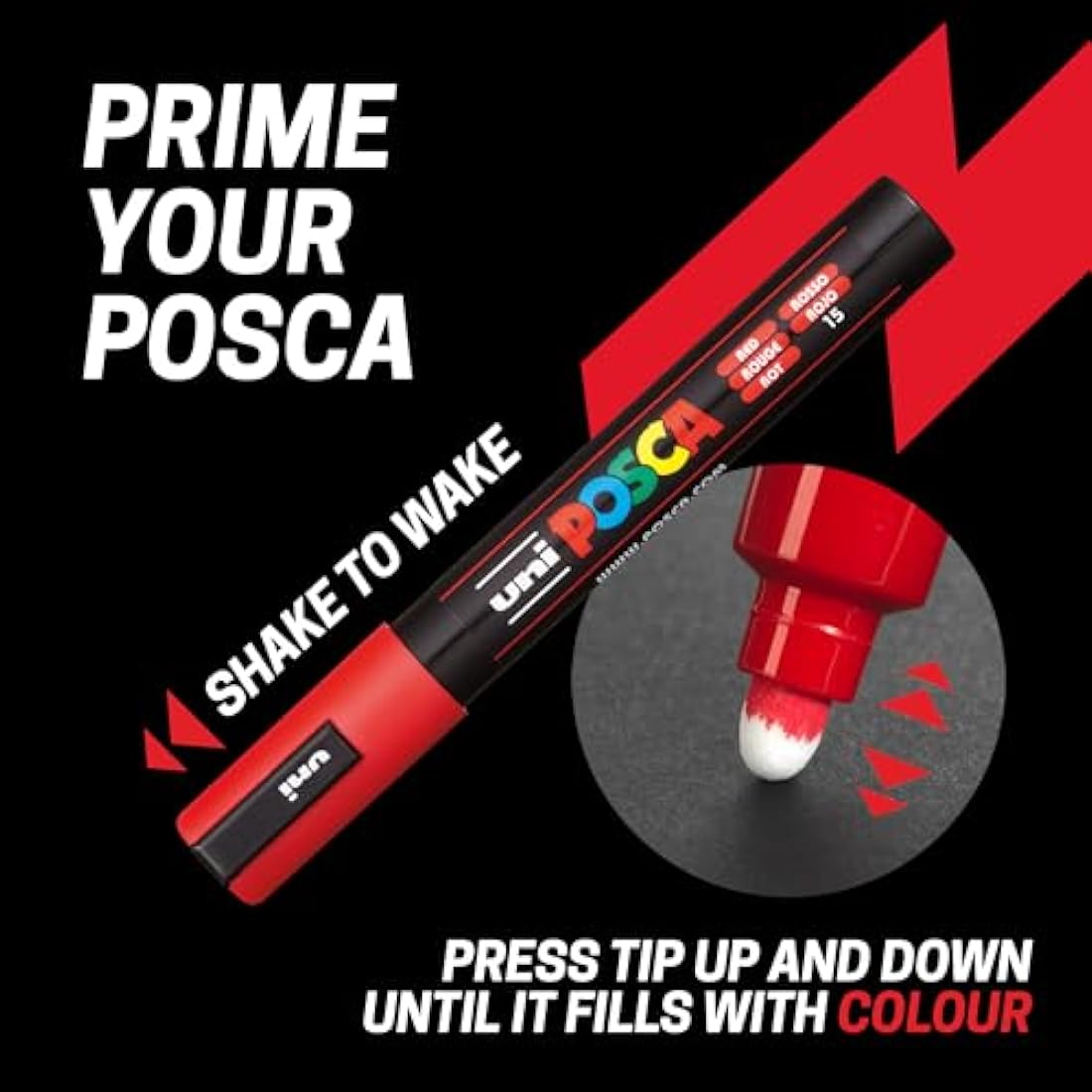 POSCA Water Based Permanent Marker Paint Pens with Premium Quality Travel Case for Arts and Crafts. Multi Surface Use On Wood, Metal, Paper, Cardboard, Glass, Fabric & Rock. Set of 24 Vibrant Colours