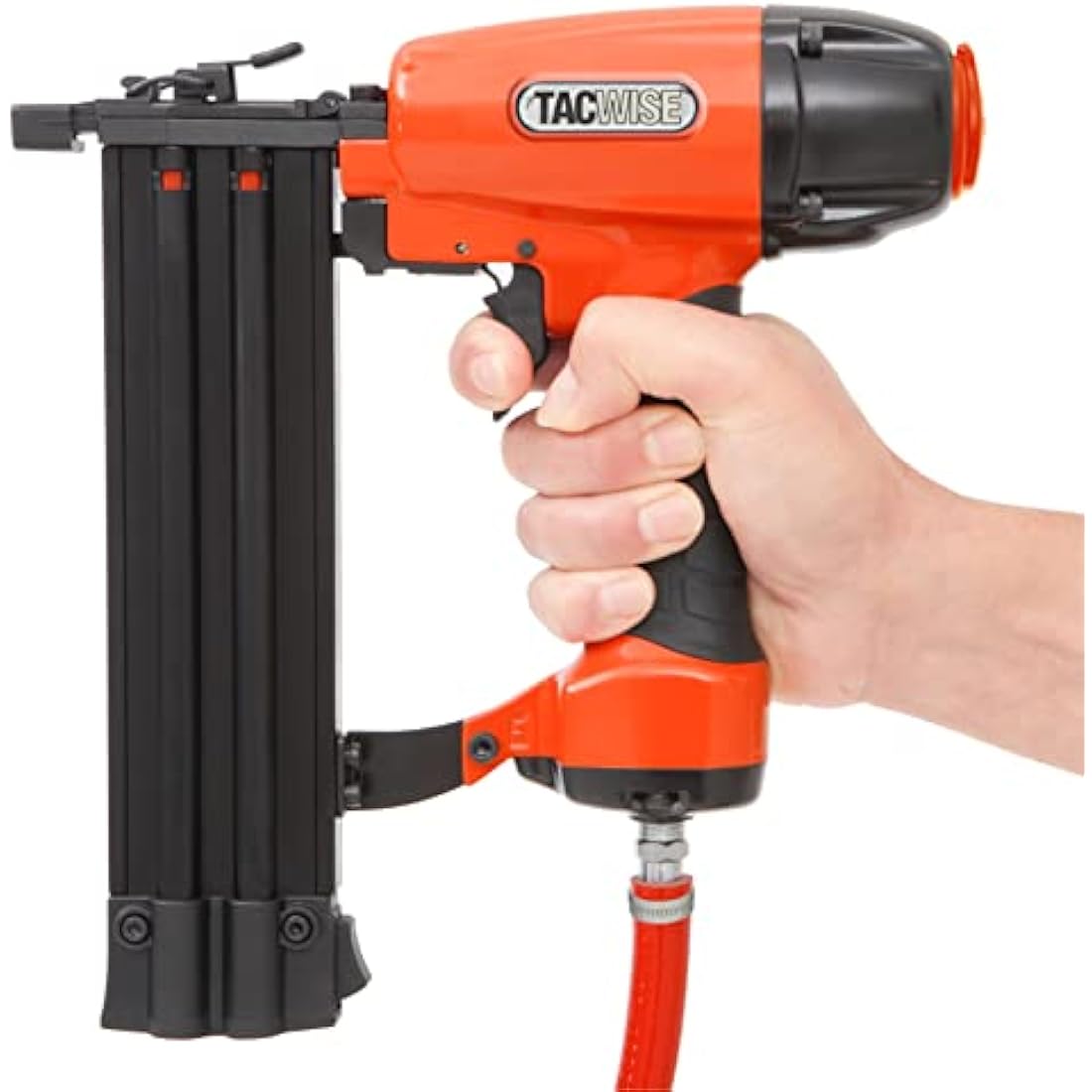 TACWISE 1716 DGN50V Air Brad Nail Gun with 1000 Nails, Uses Type 180 (18G) Nails, 20-50mm, Orange