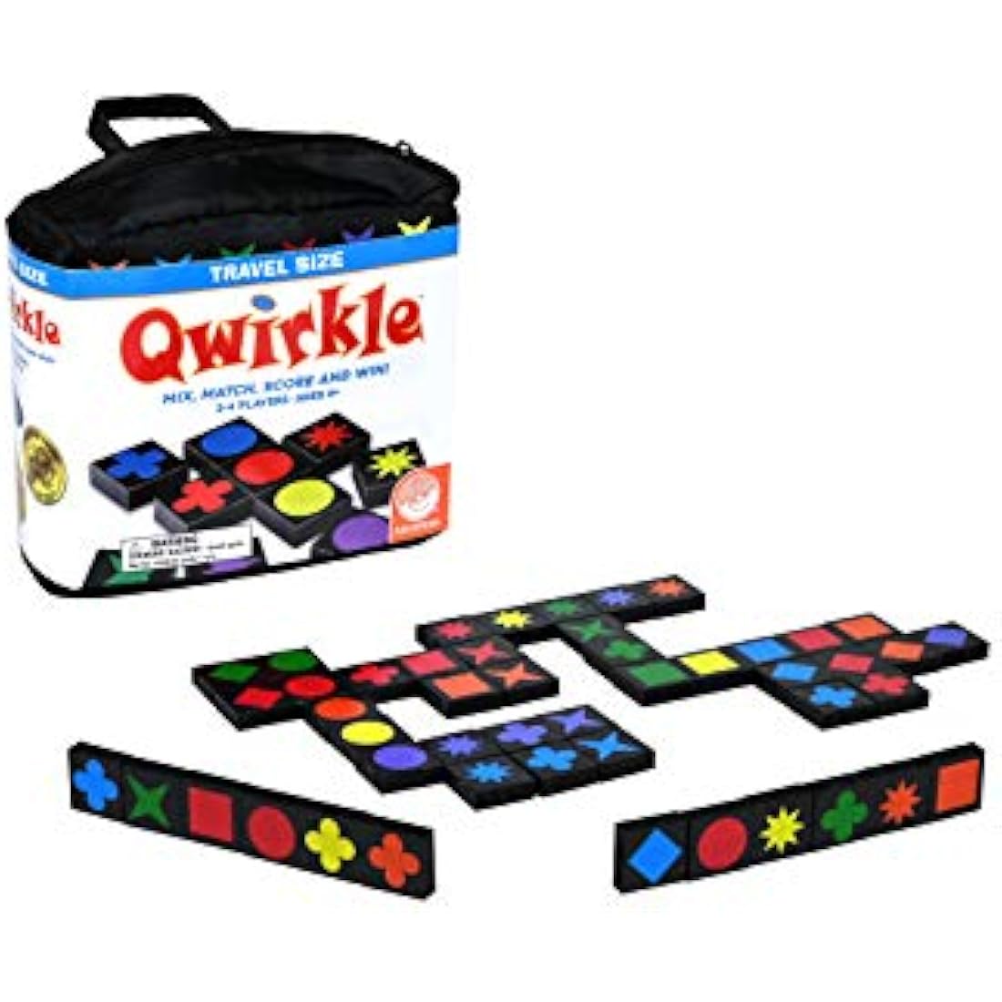 Mindware | Qwirkle: Travel (NEW) | Board Game | Ages 6+ | 2-4 Players | 45 Minutes Playing Time