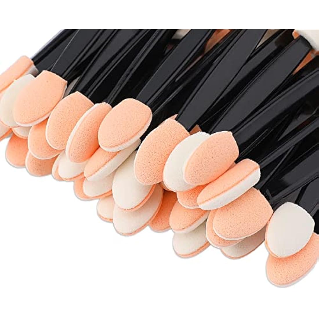 G2PLUS 100PCS Sponge Eyeshadow Applicators - Disposable Eyeshadow Applicators - Beige Eye Shadows Sponge Brushes - Eye Makeup Applicators for Nails and Eyeshadow Makeup