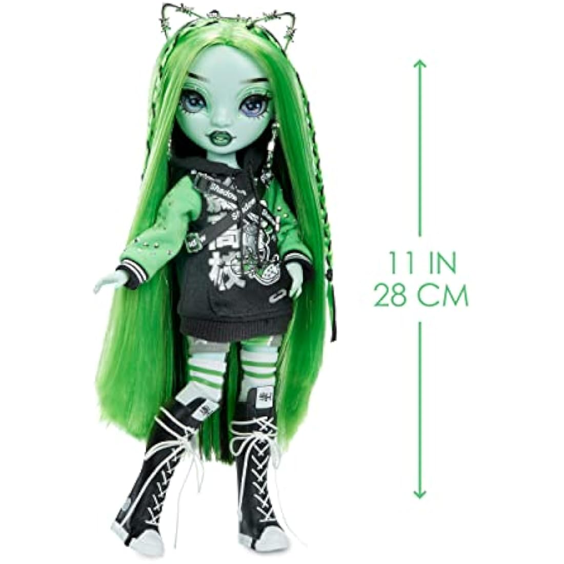 Shadow High Rainbow Vision Neon Shadow - HARLEY LIMESTONE - Neon Green Fashion Doll, Mix & Match Designer Outfits and Rock Band Accessories Playset - For Kids and Collectors Ages 6+