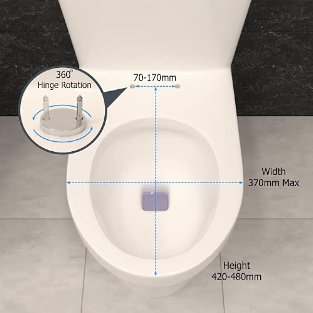 Soft Close Toilet Seat, Oval Standard Size Toilet Seat, Quick-Release for Easy Cleaning, Durable Loo Seat, Comes with Top Fitting by AAN®