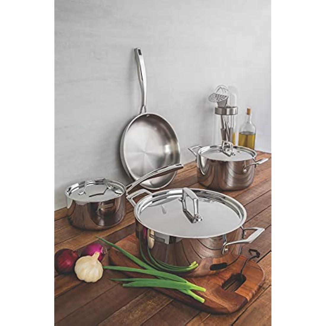 Tramontina 3-Ply Stainless Steel Frying Pan with lid 30cm (5.6l)