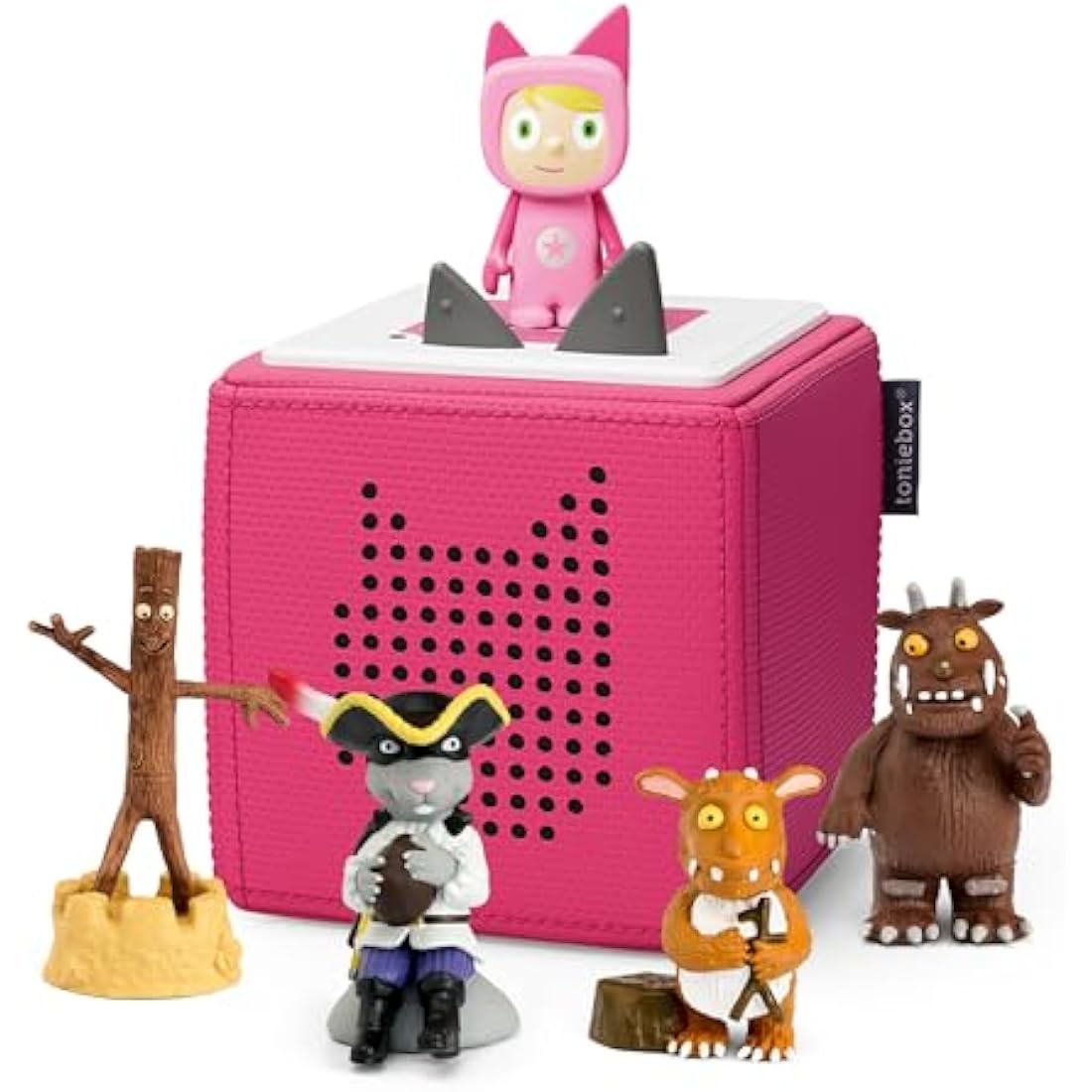 tonies Toniebox Julia Donaldson Bundle including 1 Creative & 4 tonies - Gruffalo, Gruffalos Child, Stick Man & Highway Rat, Pink