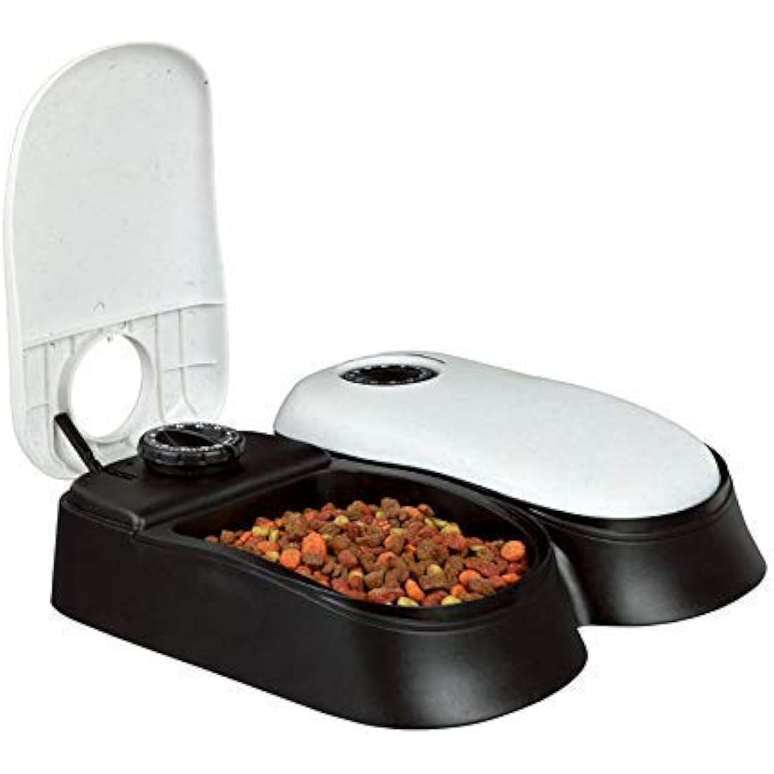 Pawise Automatic Cat & Dog Feeder with Ice Pack, 2-Meal Pet Wet & Dry Food Dispenser with 48-Hour Timer