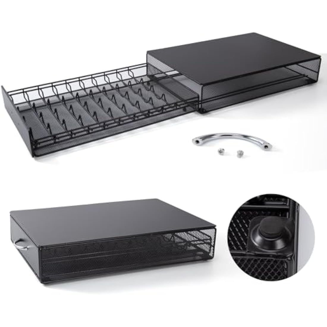 SYSYLY Coffee Pod Holder,Coffee Pod Storage Drawer For Dolce Gusto Pods,Max. Capacity 40 - Coffee Machine Stand With Coffee Pod Organizer.