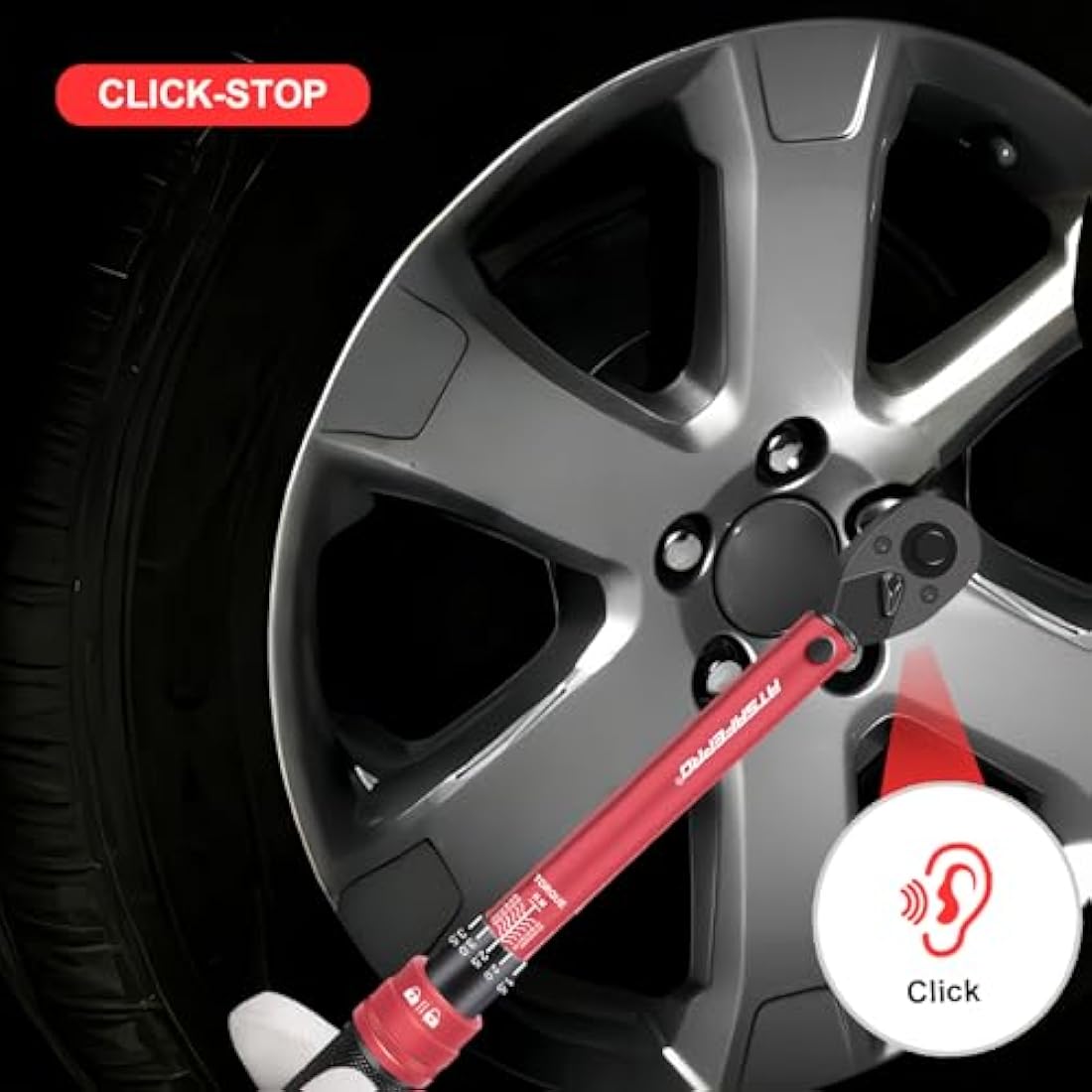 ATsafepro Torque Wrench 3/8 Inch, Drive Click 5-60 Nm Torque Wrench Auto, Dual Direction Adjustable 72 Tooth Bike Torque Wrenches for Bike and Motorcycle Car Maintenance