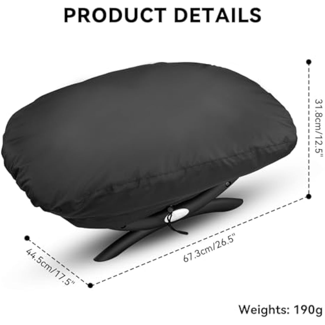 onlyfire BBQ Gas Grill Cover fit for Weber Baby Q, Q100 Q120 and Q1000 Gas Grills,Black