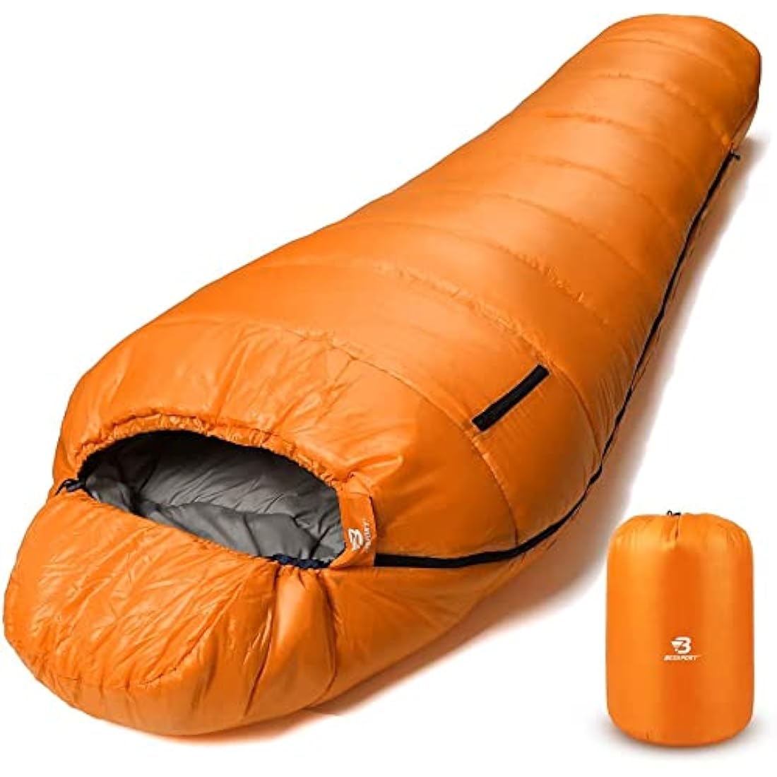Bessport Sleeping Bag, 4 Seasons 0°C Sleeping Bag, Small Pack Size & Ultralight Outdoor Sleeping Bag, Mummy Sleeping Bag for Camping, Travel, Outdoor and Tent